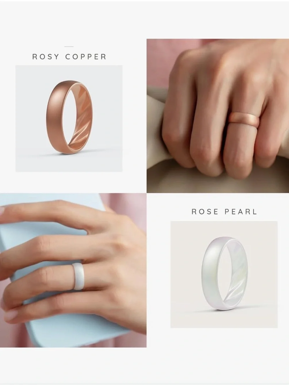 ✨ ThunderFit Silicone Wedding Band Set Neutral Rubber Rings Size 6.5-7 ✨